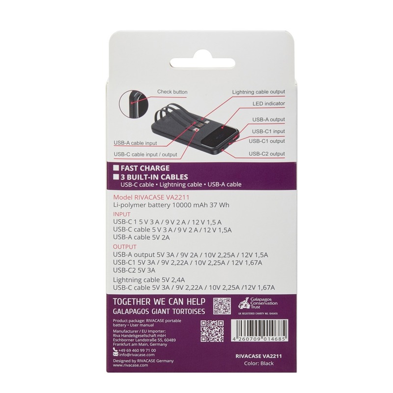 Power Bank RIVAVASE VA2211 10000 mAh - Noir - Image 15
