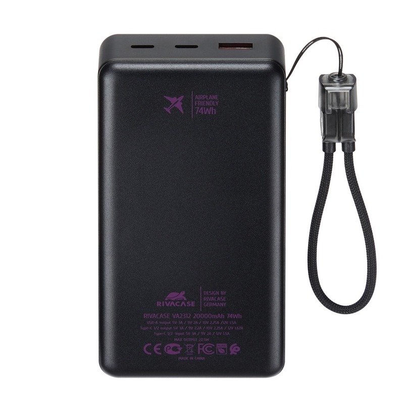 Power Bank VA2312 RIVAVASE 20000 mAh -Noir - Image 4