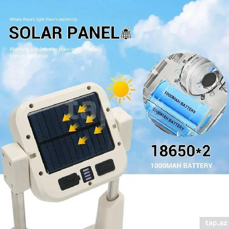 Projecteur LED Solaire Télescopique IP65 3600mAh 10000Lumens - Image 4