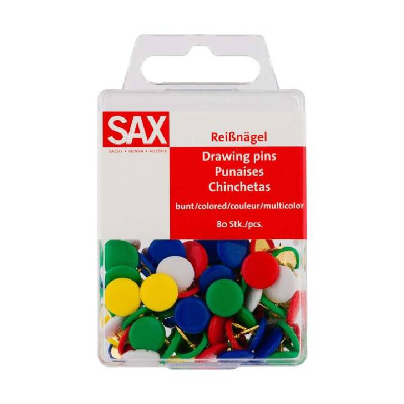 Punaises De Dessin SAX couleur - 80 Piéces