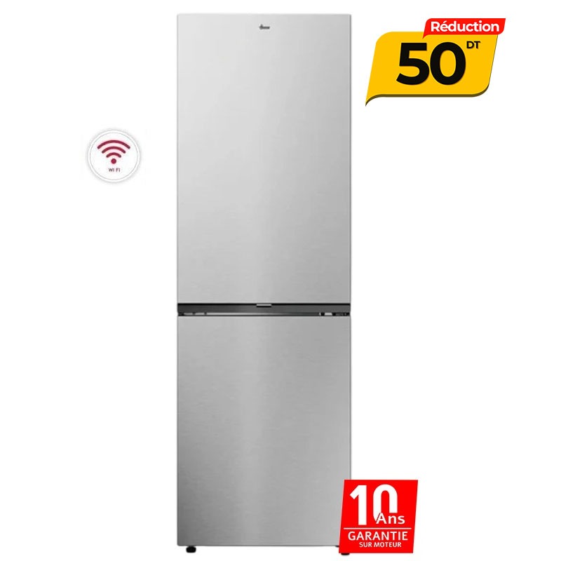 Réfrigérateur Combiné Inverter HOOVER HONCQ2T618EX 355Litres NoFrost - Inox