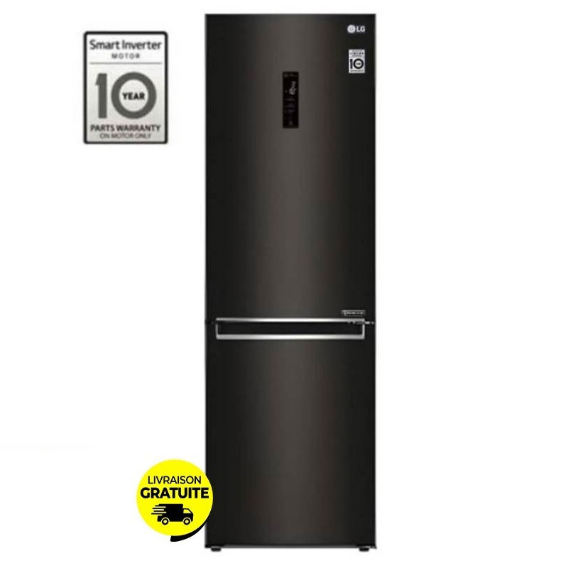Réfrigérateur Combiné LG GR-B459NQFM 374L NoFrost - Noir Mat