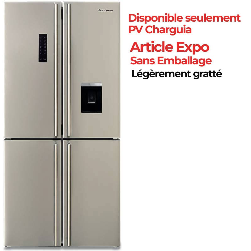 Focus SMART 6300 - Réfrigérateur 4 portes pose libre 84 cm, 564 L, No Frost, congélateur inférieur, Inox, Photo boutique MyTek chez MyTek