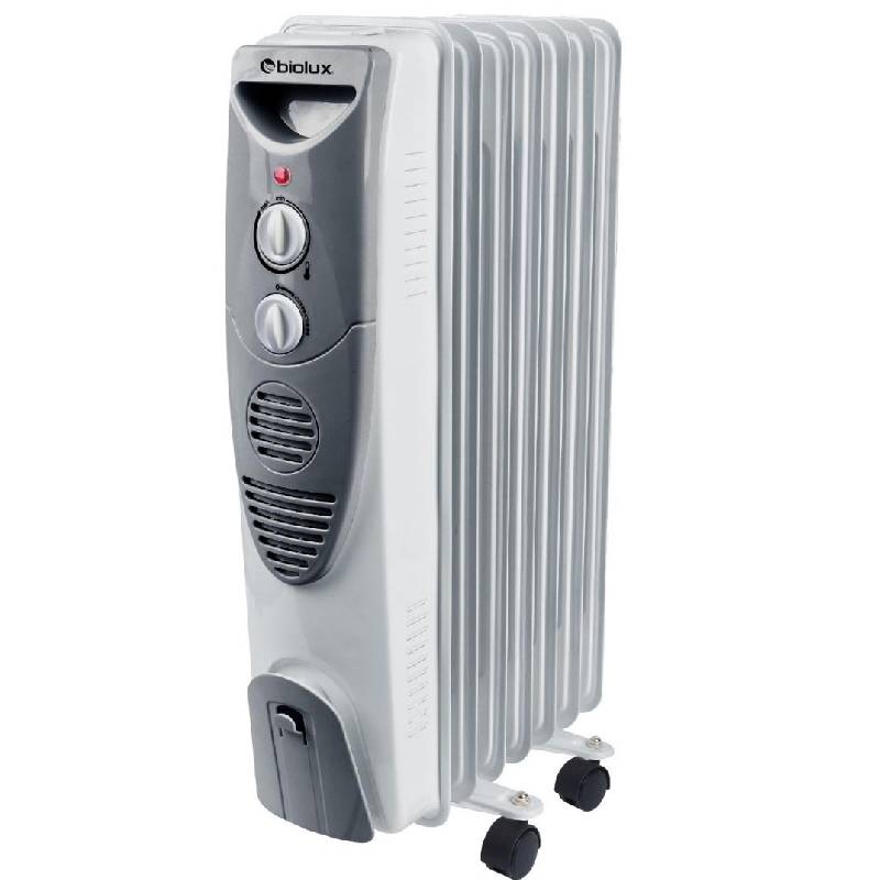 Radiateur Bain d'Huile BIOLUX RB-1503 7 Éléments 1500W - Blanc 