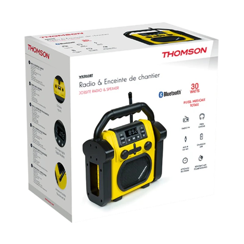 Radio et Enceinte Sans fil THOMSON WKR50BT De Chantier - Noir et Jaune - Image 6