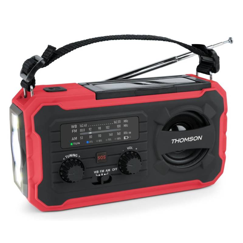Radio Thomson Solaire D’urgence Longue Durée RT280 Rouge, Photo boutique MyTek chez MyTek
