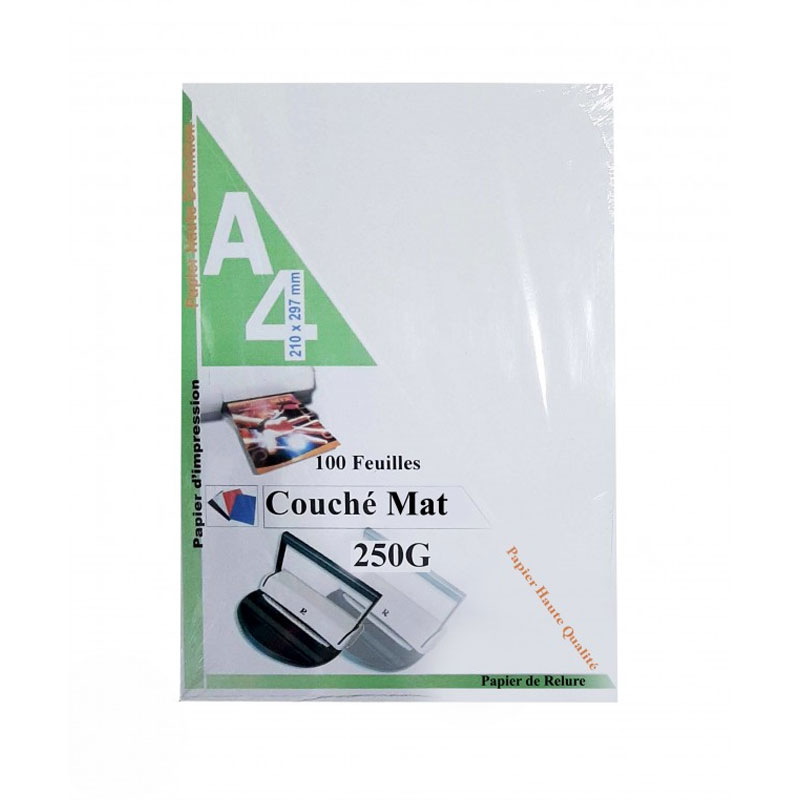 Rame page de garde A4 couche mat 250G 100 Feuilles, Photo boutique MyTek chez MyTek