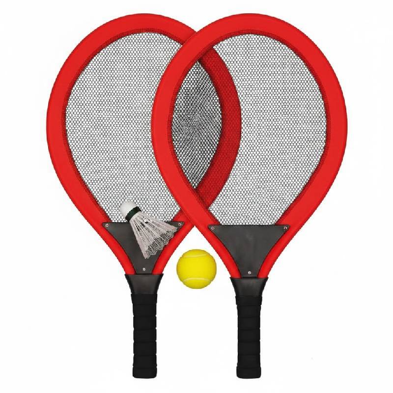 Raquette de Plage Tennis HB966-06 avec Balles - Rouge