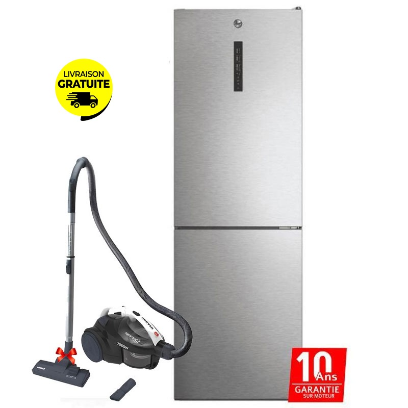 Réfrigérateur Combiné HOOVER HOCE7T618EX 341 Litres NoFrost - Inox, Photo boutique MyTek chez MyTek