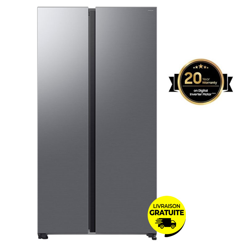 Réfrigérateur SAMSUNG No Frost BESPOKE INVERTER Side by Side 651 LITRES / SILVER, Photo boutique MyTek chez MyTek