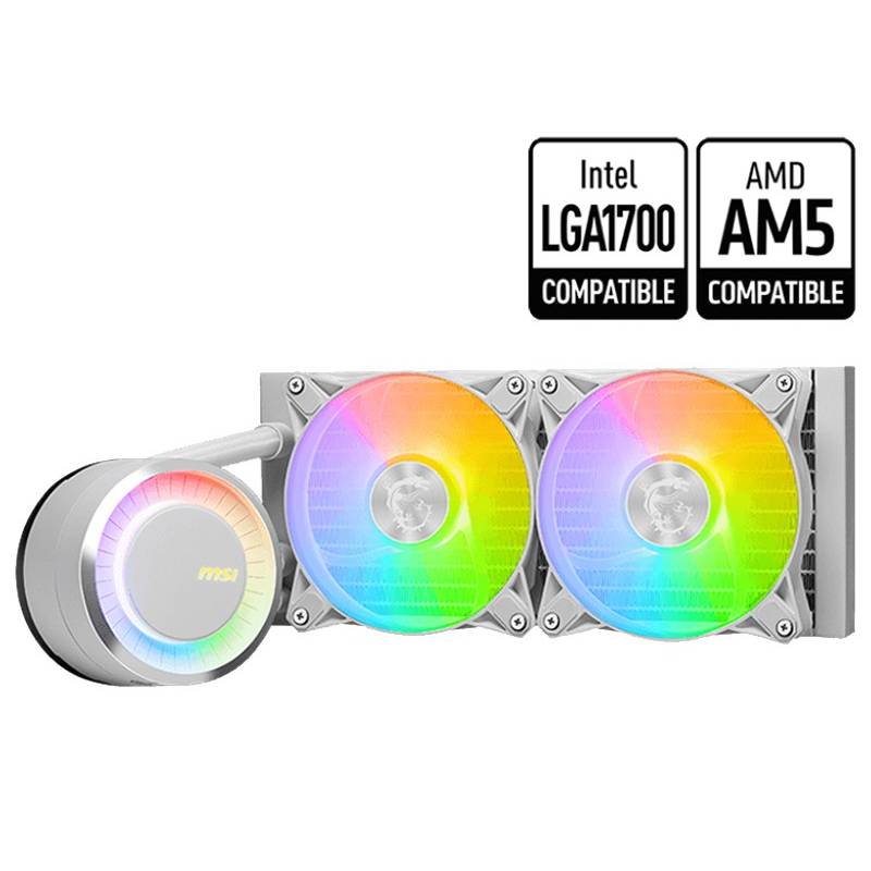 Refroidisseur De processeur Gamer MSI MAG CORELIQUIDE E240 - Blanc, Photo boutique MyTek chez MyTek