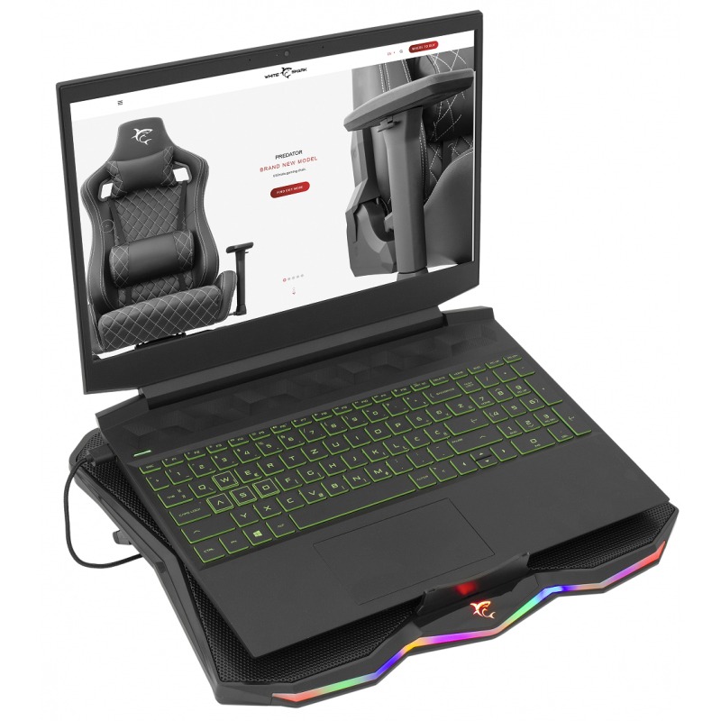 Refroidisseur Gamer WHITE SHARK Glacier Pour Pc Portable 17.3'' - Noir - Image 5