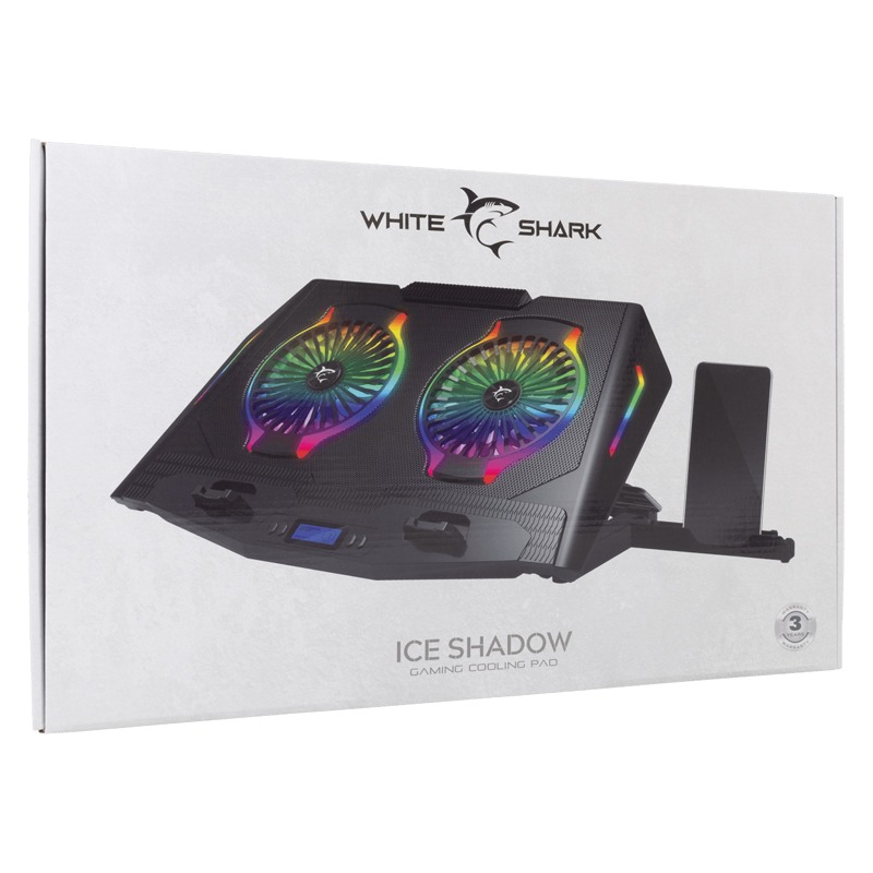 Refroidisseur Gamer WHITE SHARK SHADOW 2 FANS Pour Pc Portable 17.3" RGB  - Image 6
