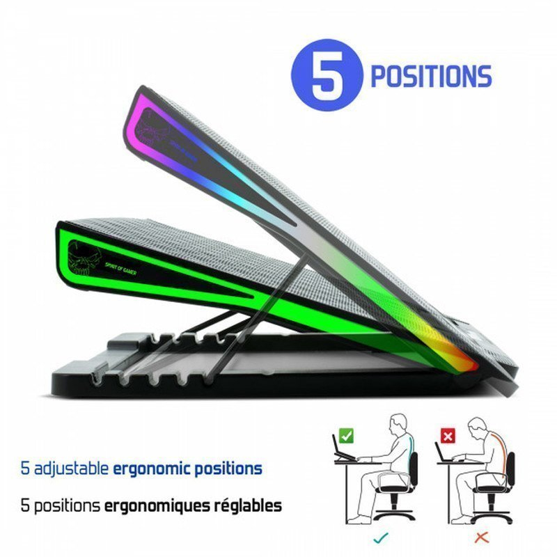 Refroidisseur SPIRIT OF GAMER AirBlade 800 Pour PC Portable 17'' - Noir - Image 3