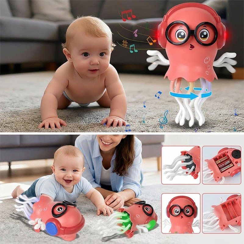 Jouet Robot Bump & Go Dancing Jellyfish Musical et Lumineux - Rouge - Image 2