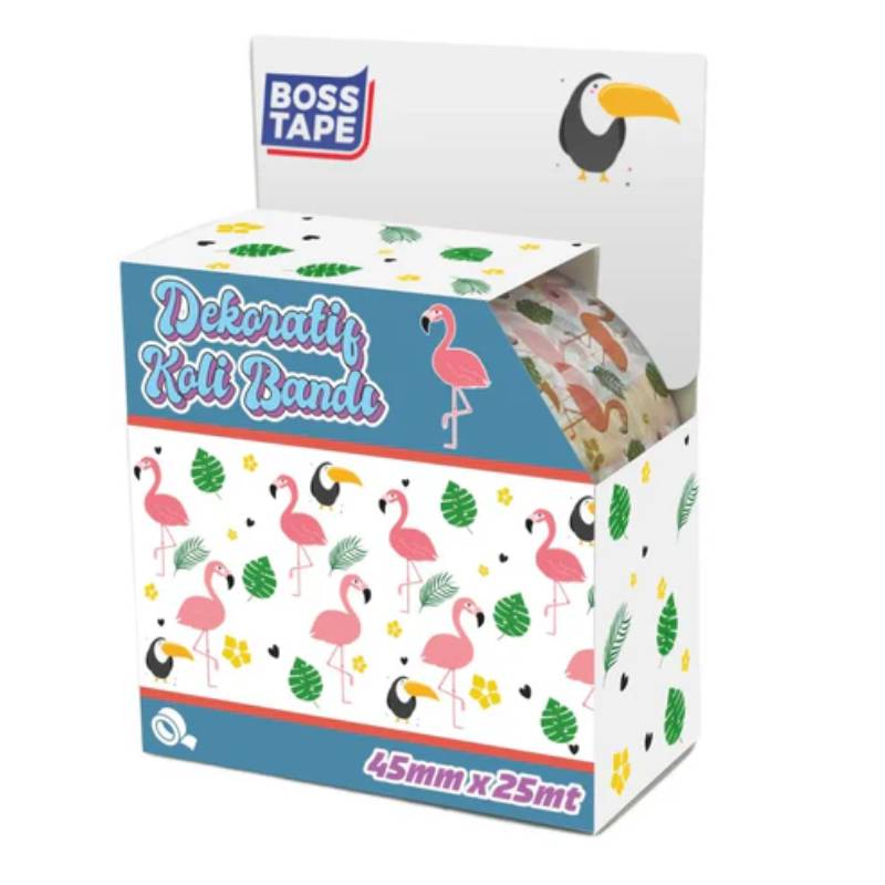 Ruban Adhésif BOSS TAPE Décoratif Flamingo 25m x 45mm - Image 2