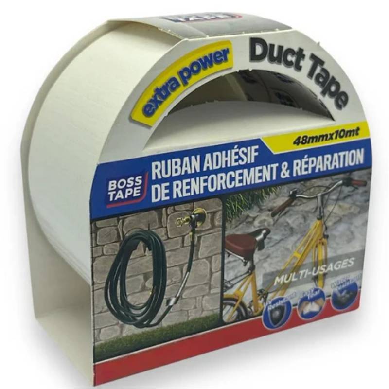 Ruban Adhésif BOSS TAPE Réparation Blanc 48 mm x 10 mt