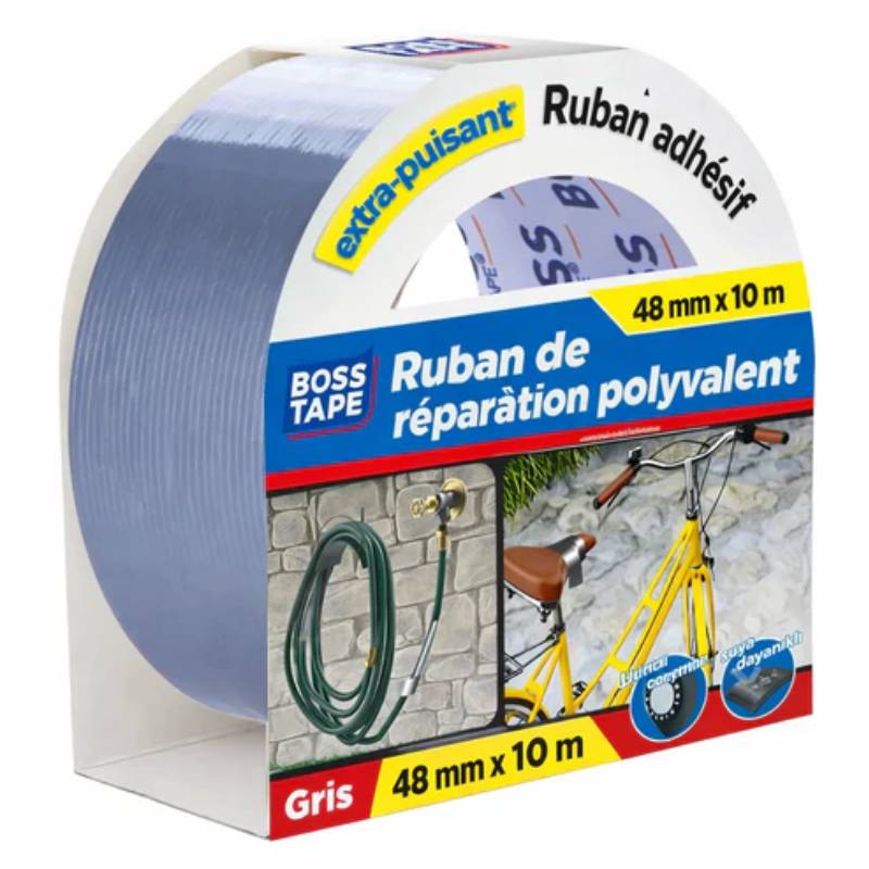 Ruban Adhésif BOSS TAPE Réparation Gris 48 mm x 10 mt