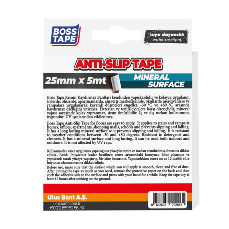 Ruban antidérapant BOSS TAPE pour escaliers au sol 25 mm x 5 mètres - Image 2