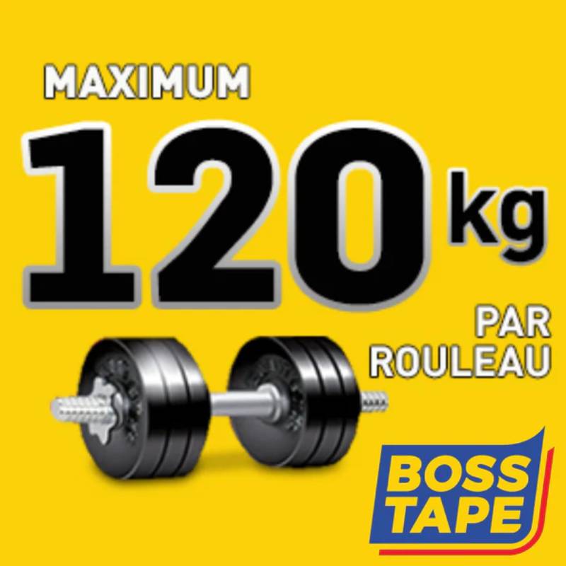 Ruban de montage BOSS TAPE double face en acrylique 18mm x 2 m 120kg - Image 4