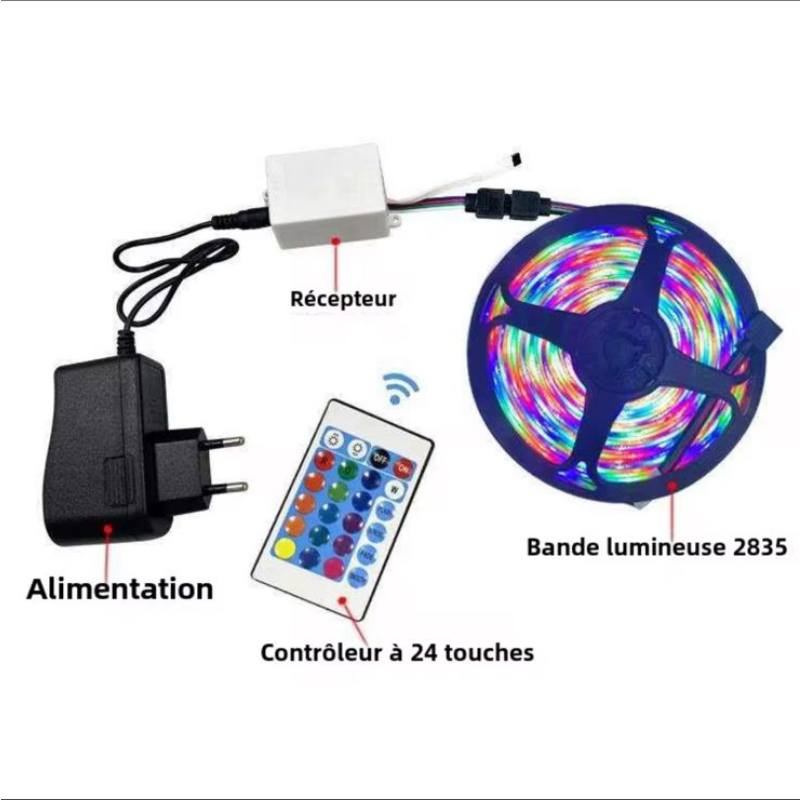 Ruban LED RGB multicolore  - 5 Mètres  - Image 2