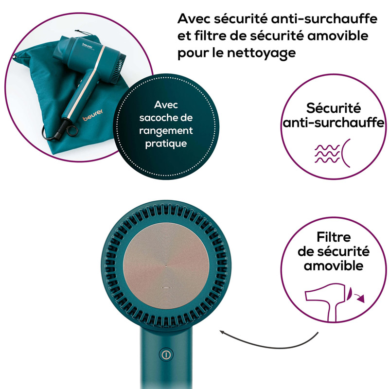 Sèche Cheveux BEURER HC35 2000W - Bleu - Image 4
