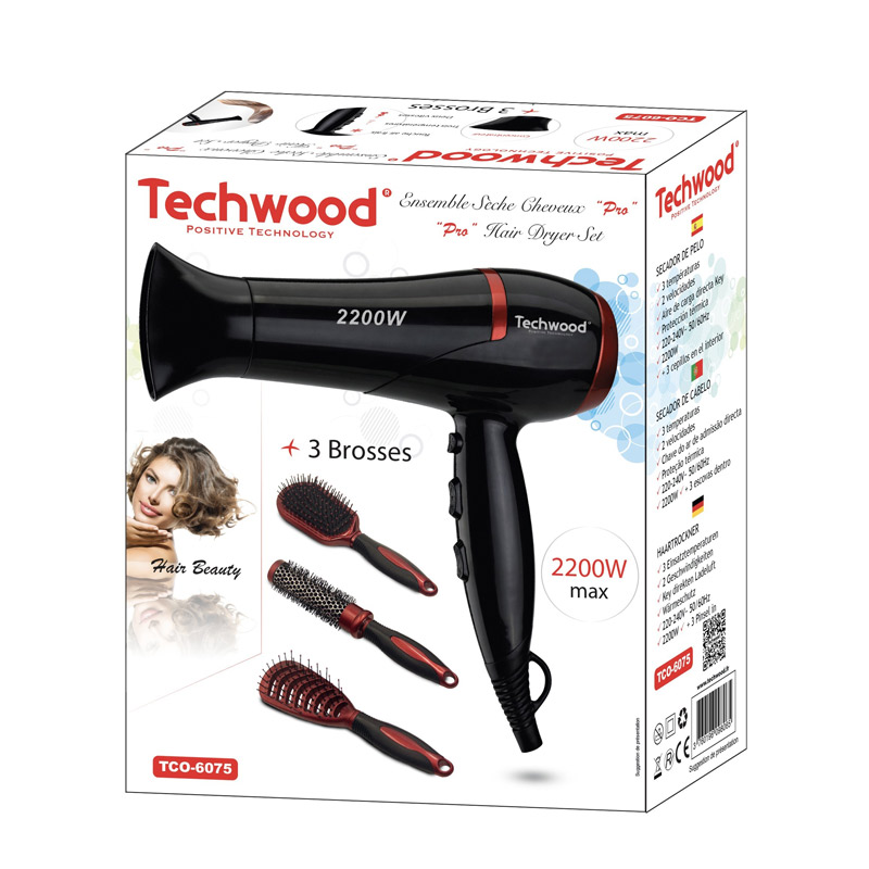 Sèche Cheveux Pro TECHWOOD TCO-6075 2200W - Noir - Image 3