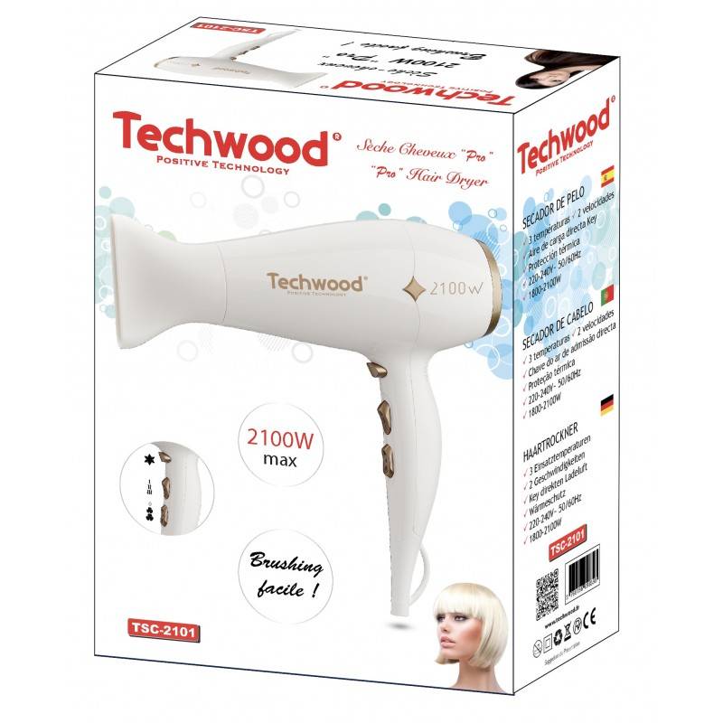 Sèche Cheveux pro TECHWOOD TSC-2101 2100W - Blanc - Image 2