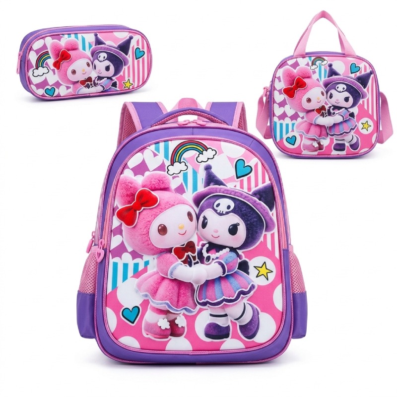  Sac À Dos Scolaire Kuromi & Mymelody