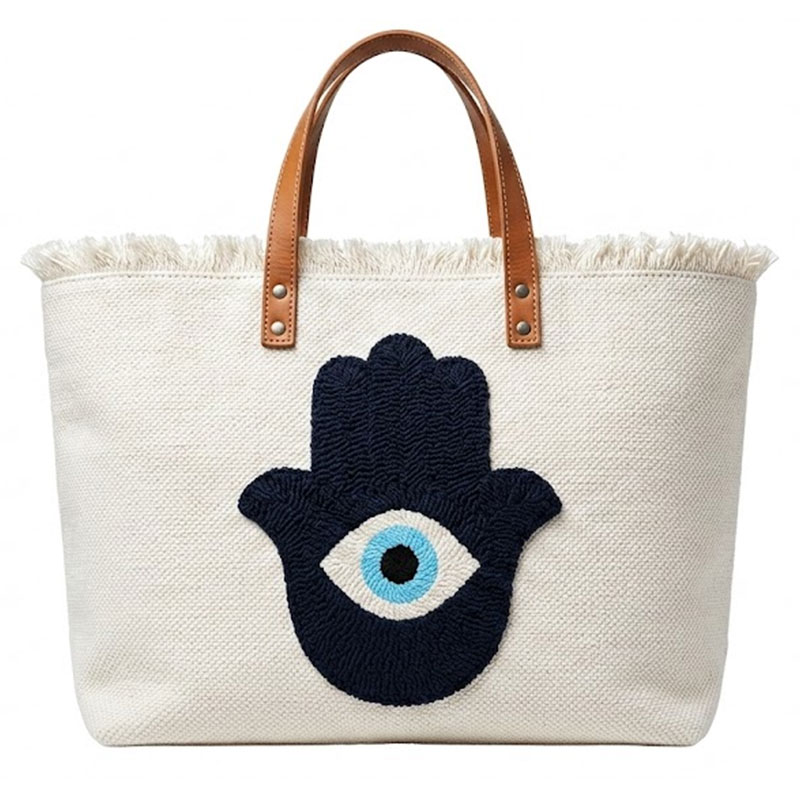 Sac Cabas Main de Fatma - Blanc & Bleu
