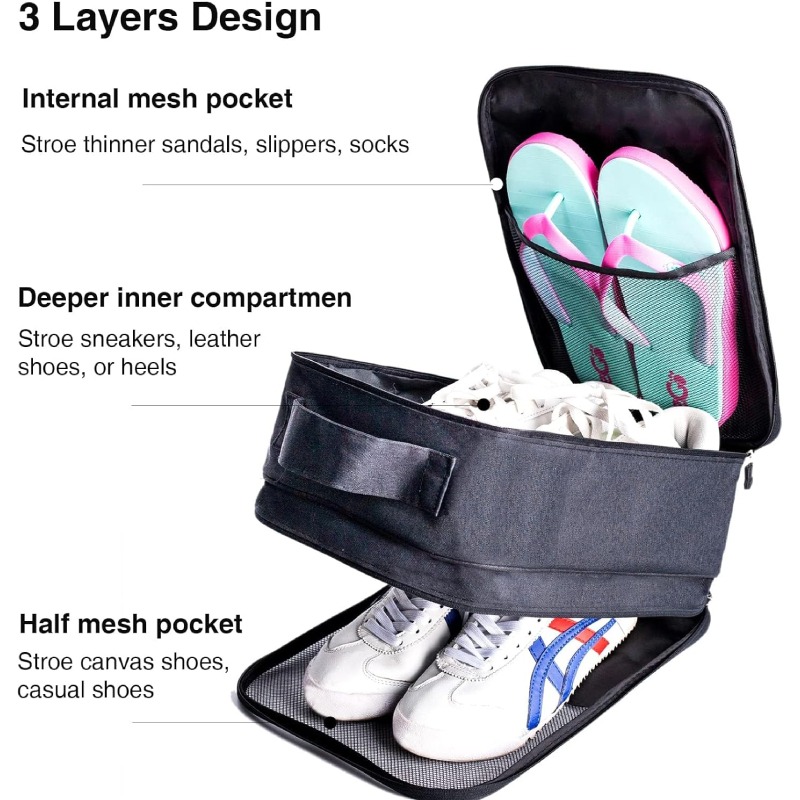 Sac De Rangement Pour Chaussures - Noir - Image 4