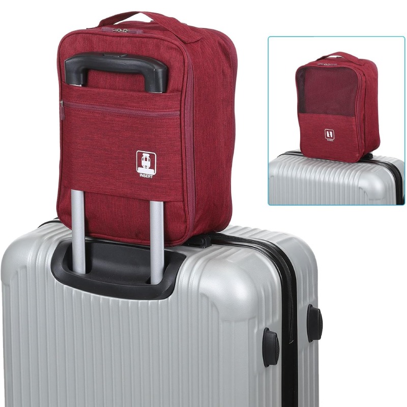 Sac De Rangement Pour Chaussures - Rouge Bordeaux - Image 2