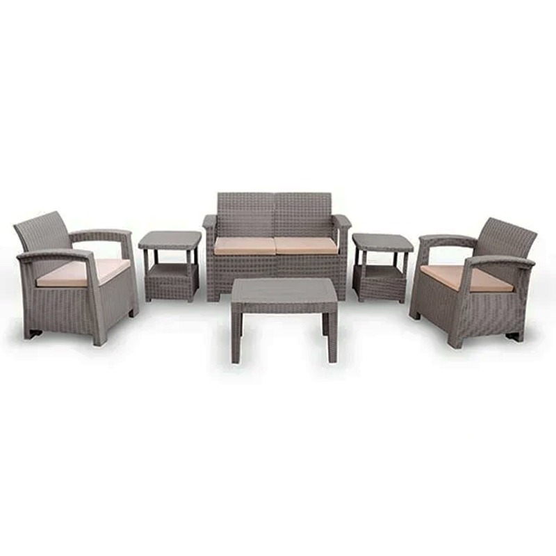 Salon de jardin SOFPINCE Syphax 4 places - Dark Taupe Grey