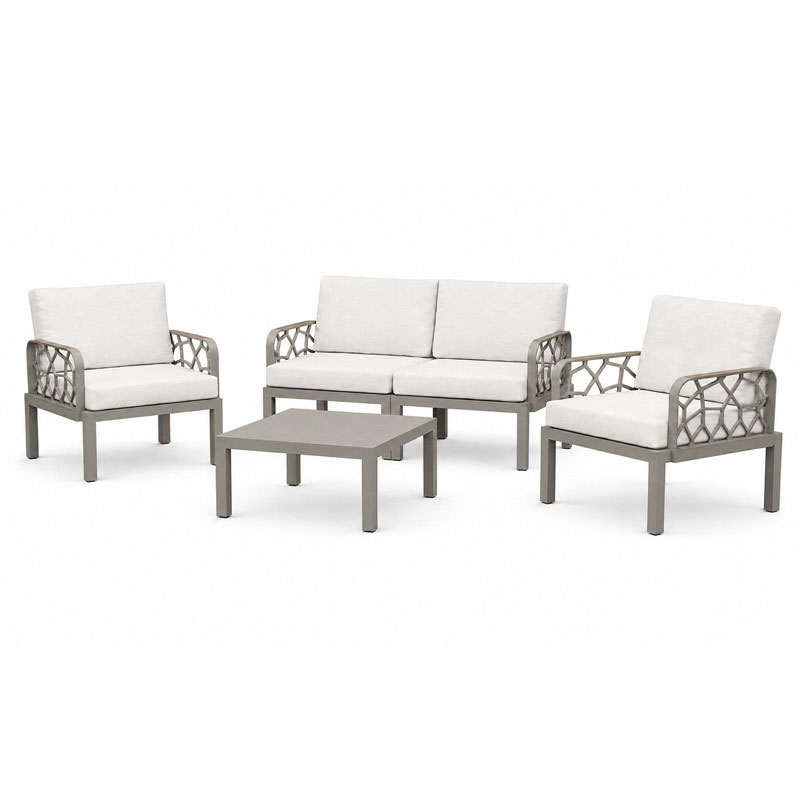 Salon Portofino SOTUFAB Familial Pour Terrase 4 Places - Gris
