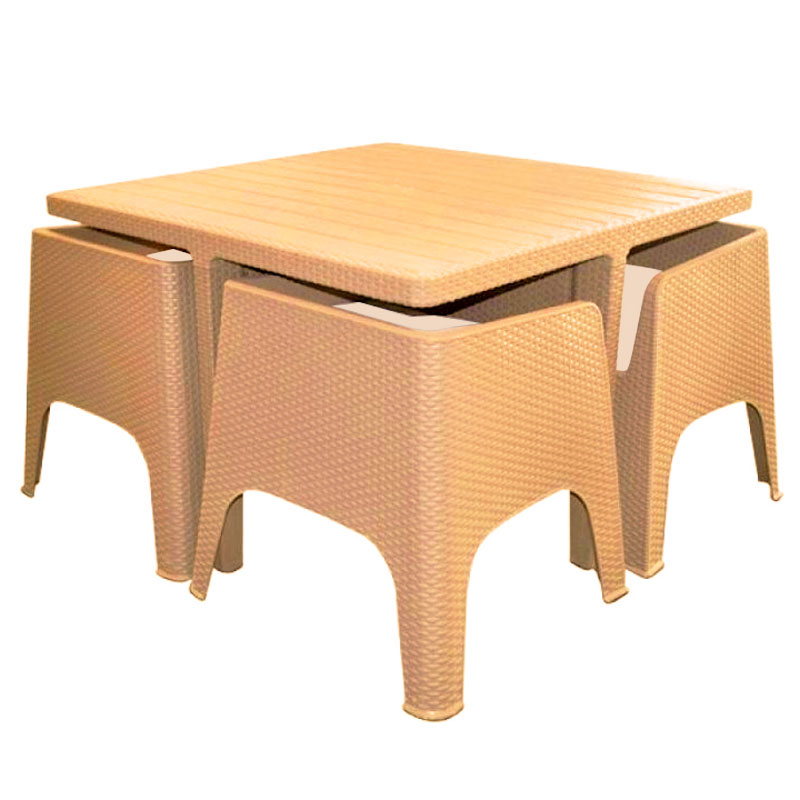 Salon Jardin Gammarth SOTUFAB Avec 4 Chaises - Brun, Photo boutique MyTek chez MyTek