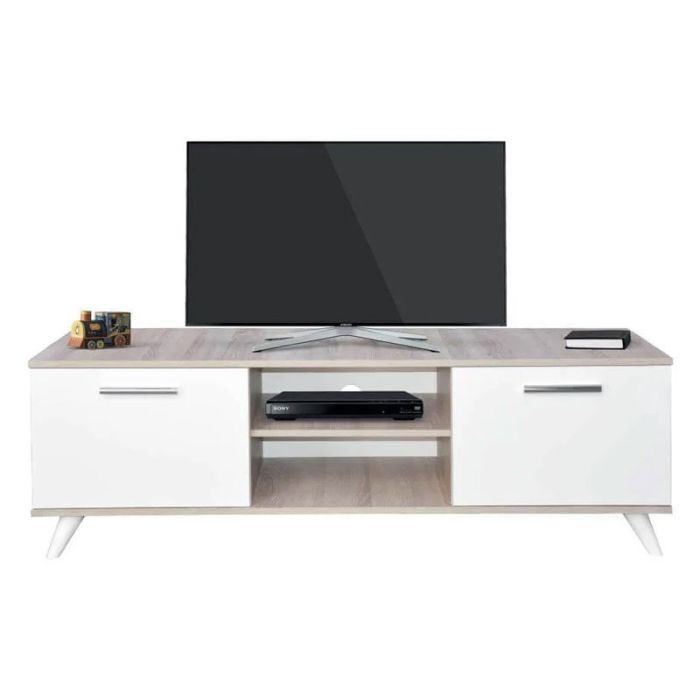 Table TV SOTUFAB JOY - Chêne brut & Blanc - Image 3