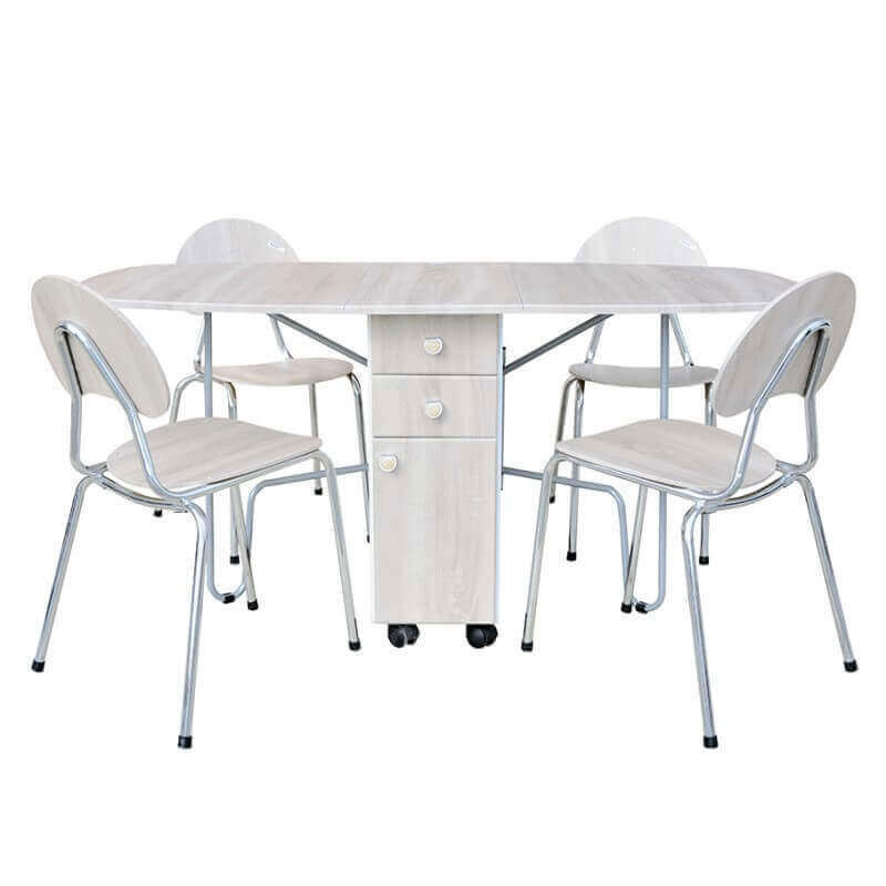 Table SOTUFAB Rabattable PM 160x80 PVC - Chène Brut