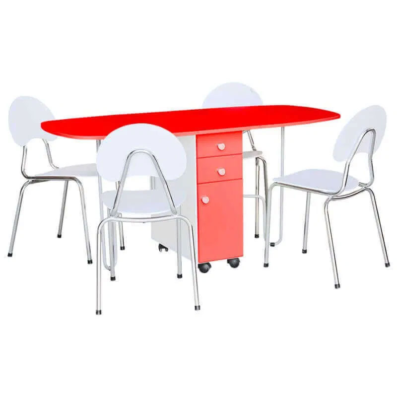 Table  Rabattable SOTUFAB TC0016RG 160x80 cm PVC - Rouge
