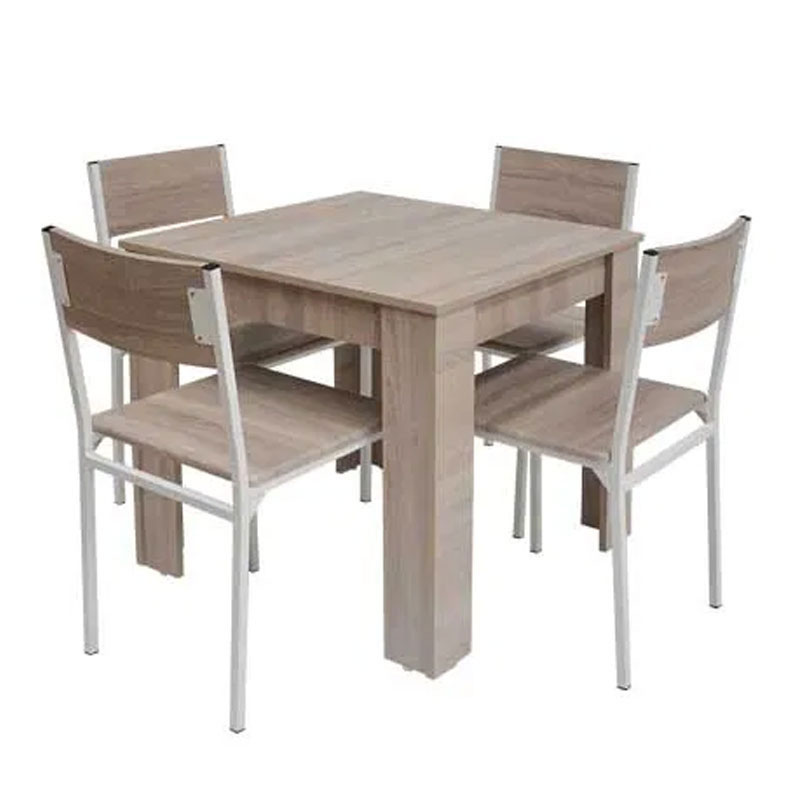 Pack Salle a Manger SOTUFAB FLORA + 4 Chaises SERENA - Chène Brut