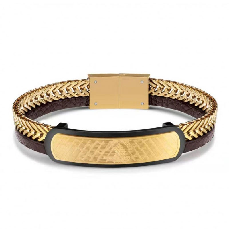 Bracelet Homme POLO SANTA BARBARA Marron & Gold (SBJ-6-1001-3)