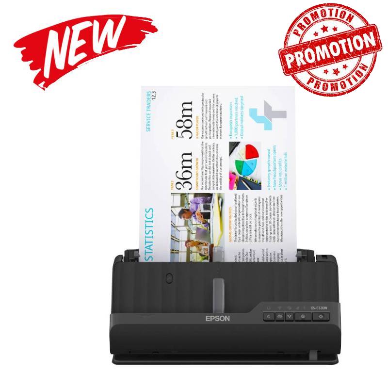 Scanner à Défilement EPSON ES-C320W Wi-Fi compact - Noir (B11B270402)