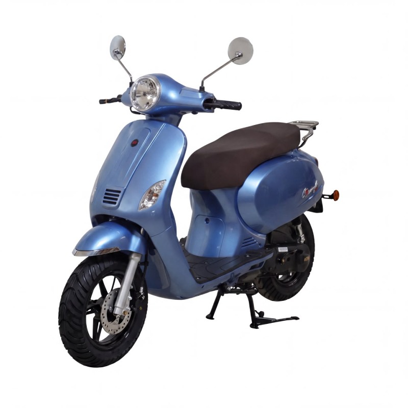 Scooter à Essence XTF Coccinelle 49cc Bleu Avec Chaise Marron