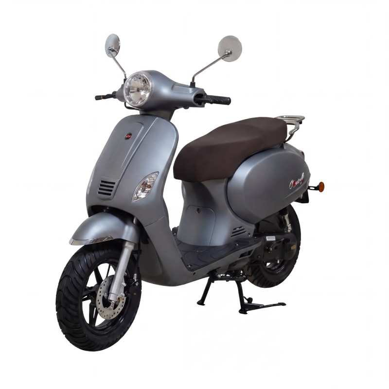 Scooter à Essence XTF Coccinelle 49cc Gris Avec Chaise Marron