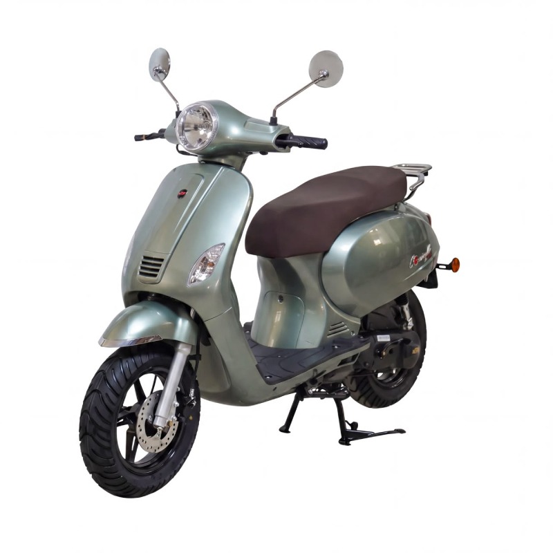 Scooter à Essence XTF Coccinelle 49cc Vert Avec Chaise Marron