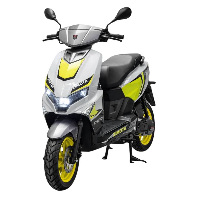 Scooter à essence ZIMOTA Tapo 49cc - Gris claire avec jaune