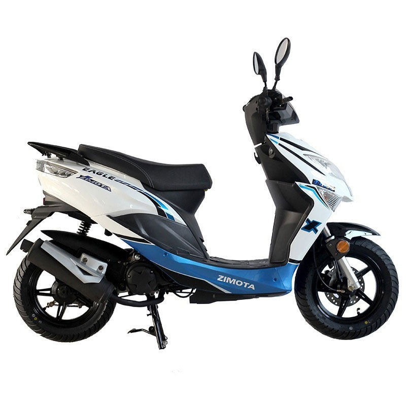 Scooter ZIMOTA EAGLE 49cc - Blanc & Bleu - Image 2
