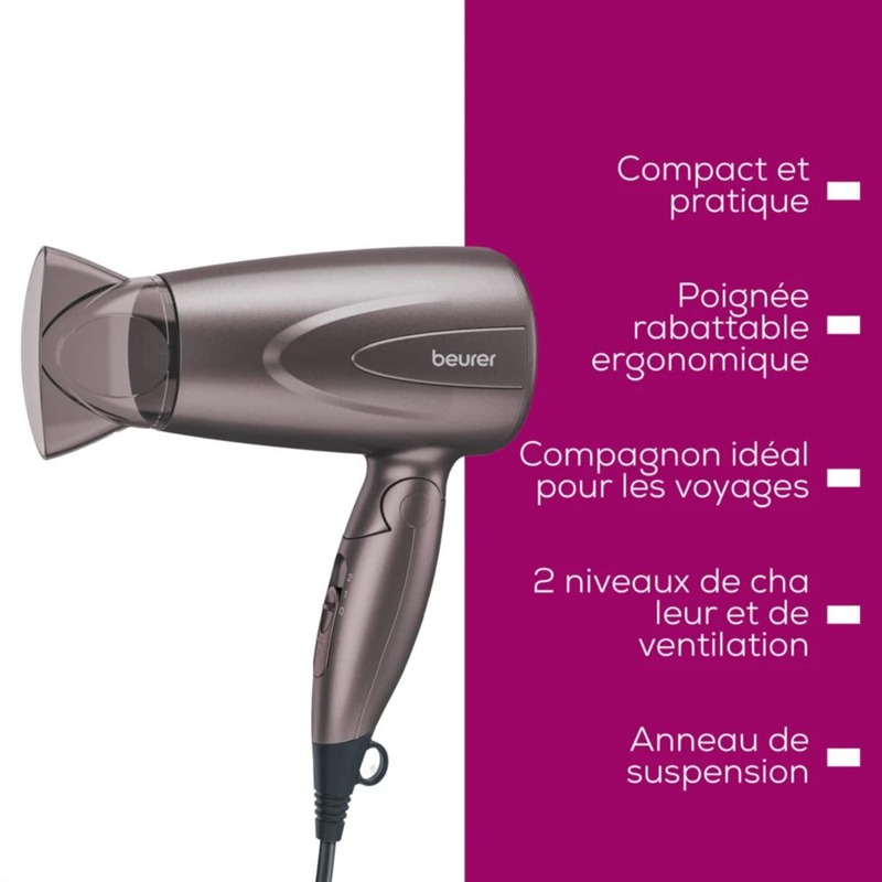 Sèche Cheveux Professionnel BEURER HC17 1300W - Gris - Image 2