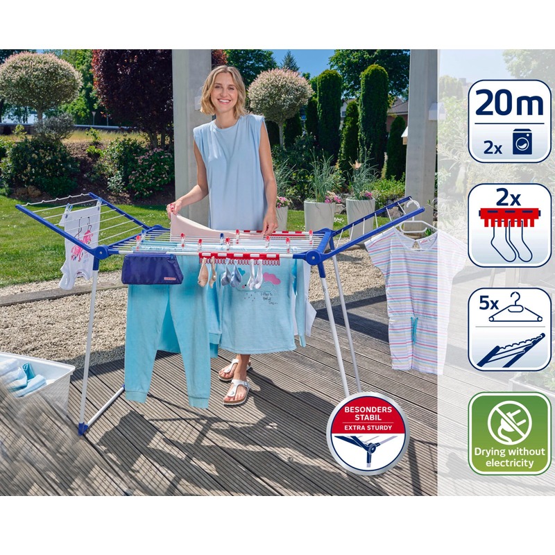 Sèche Linge sur Pied LEIFHEIT Pegasus 200 Solid - Blanc - Image 2