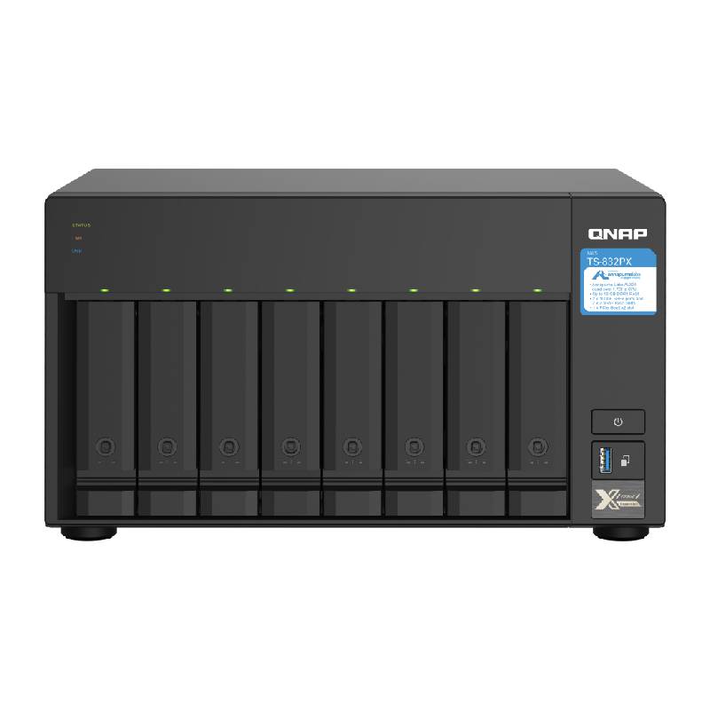 QNAP TS-832PX NAS Tower Ethernet/LAN Aluminium, Noir AL324 (TS-832PX-4G), Photo boutique MyTek chez MyTek