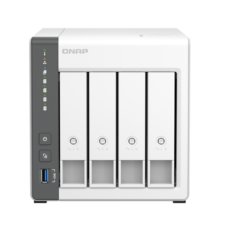 Serveur NAS QNAP TS433-4G Tour Quad Core 4 Baies 4 Go - Blanc
